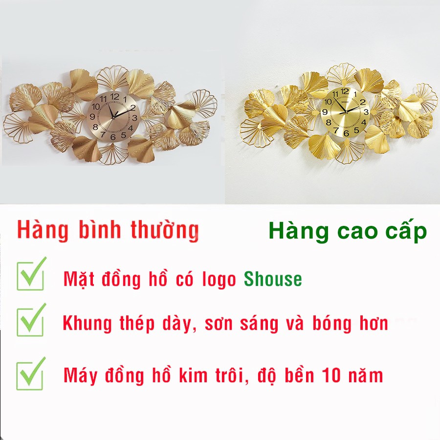 Đồng Hồ Treo Tường Trang Trí Phòng Khách Shouse DL118 kim trôi nghệ thuật kích thước cỡ lớn