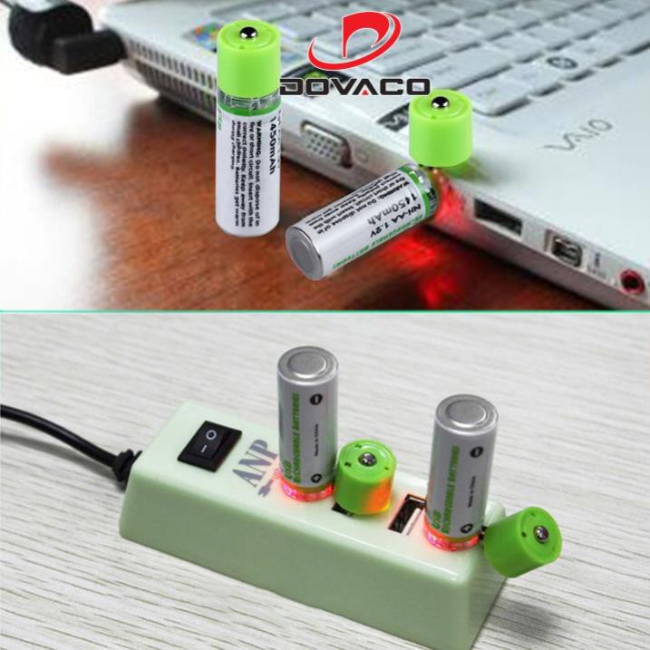 Pin tiểu AA sạc cổng USB 1.2V 1450mAh - siêu bền - có bảo hành