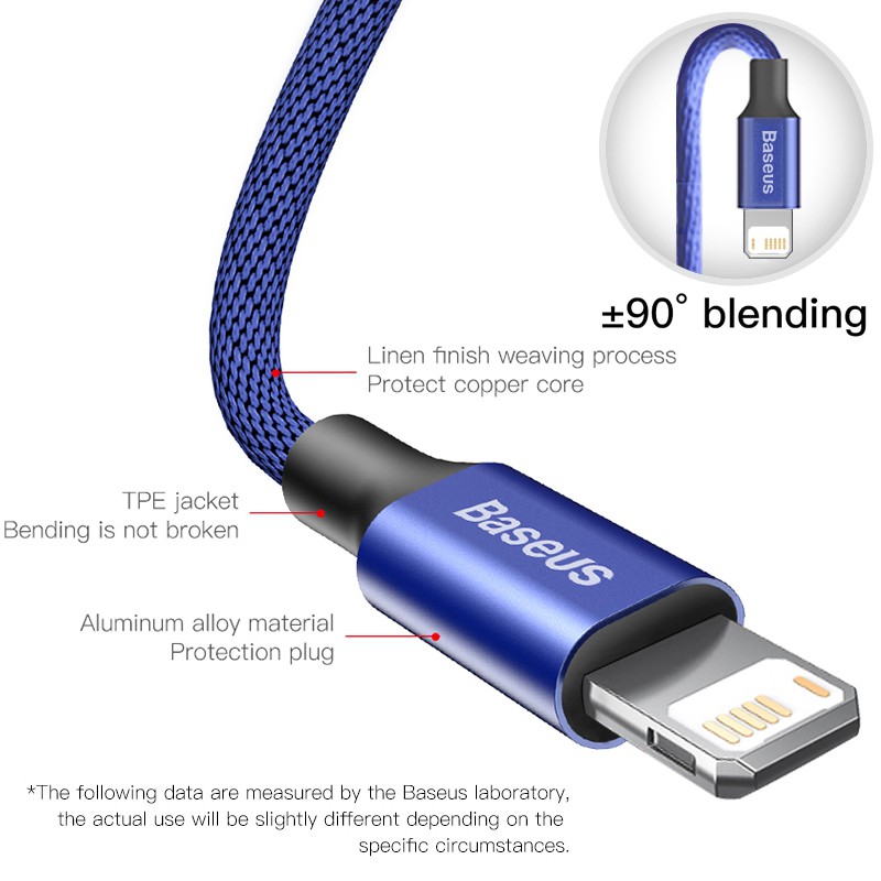 Dây cáp sạc / truyền dữ liệu Baseus USB cho IPhone 13 pro Max XS Max XR X 8 7 6 6S 5S