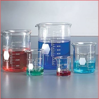 Cốc thủy tinh chia vạch chịu nhiệt CÓ MỎ 25ml 50ml 100ml 250ml 500ml 1000ml cốc đốt thấp thành - cốc đong chia ml