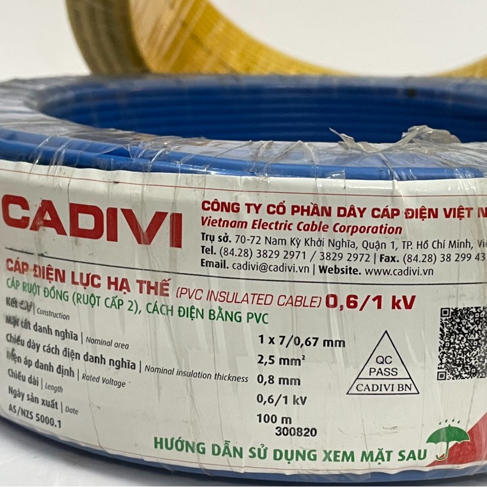 Dây Điện Đơn CaDiVi 1.0 MM ; 2.0 MM ; 2.5 MM - Dây Điện CaDiVi Đơn Chính Hãng