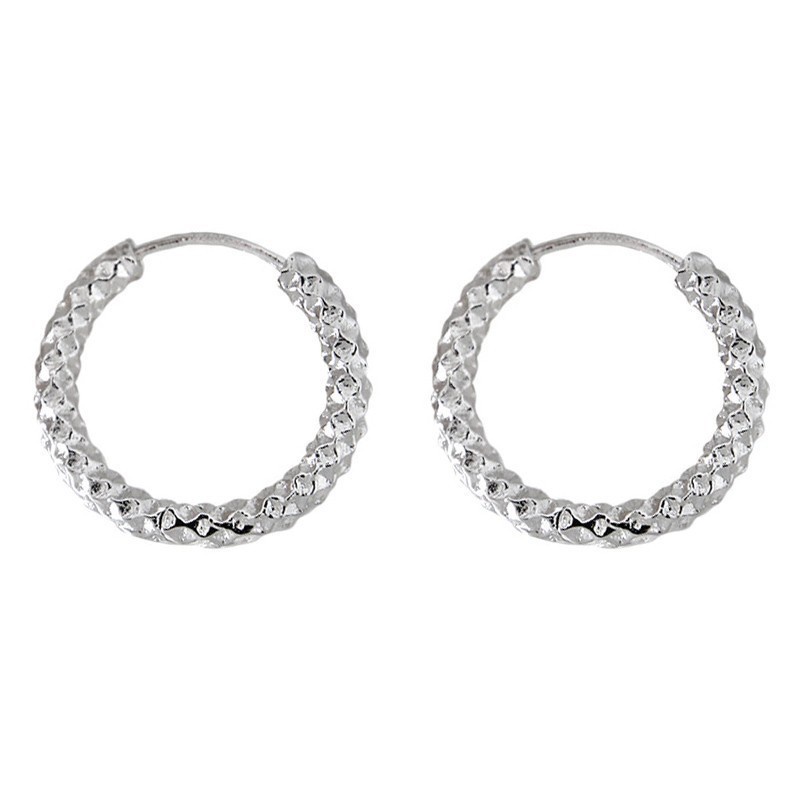 Set Khuyên Tai Tròn Gợn Sóng Cá Tính Cho Nữ