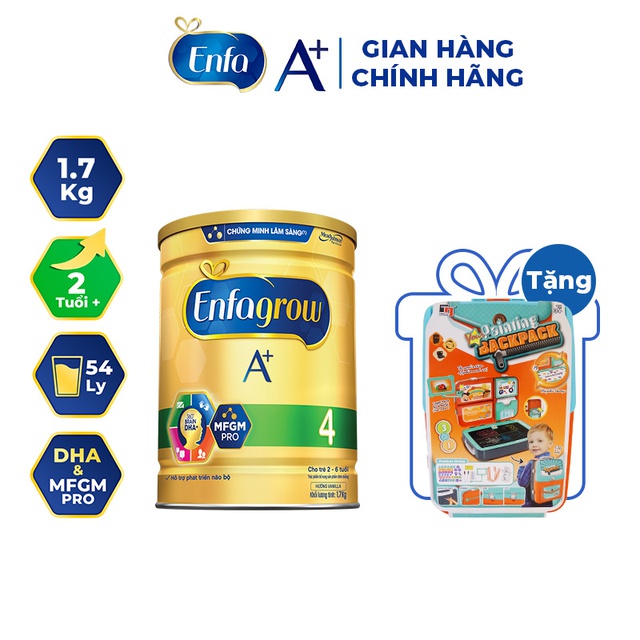 [Quà tặng vali] Sữa bột Enfagrow A+ 4 1700g (2 tuổi+)