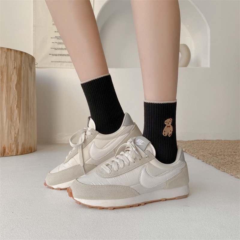 Vớ Cotton Cổ Trung In Họa Tiết Gấu Hoạt Hình Dễ Thương Phong Cách Nhật Bản Cho Nữ