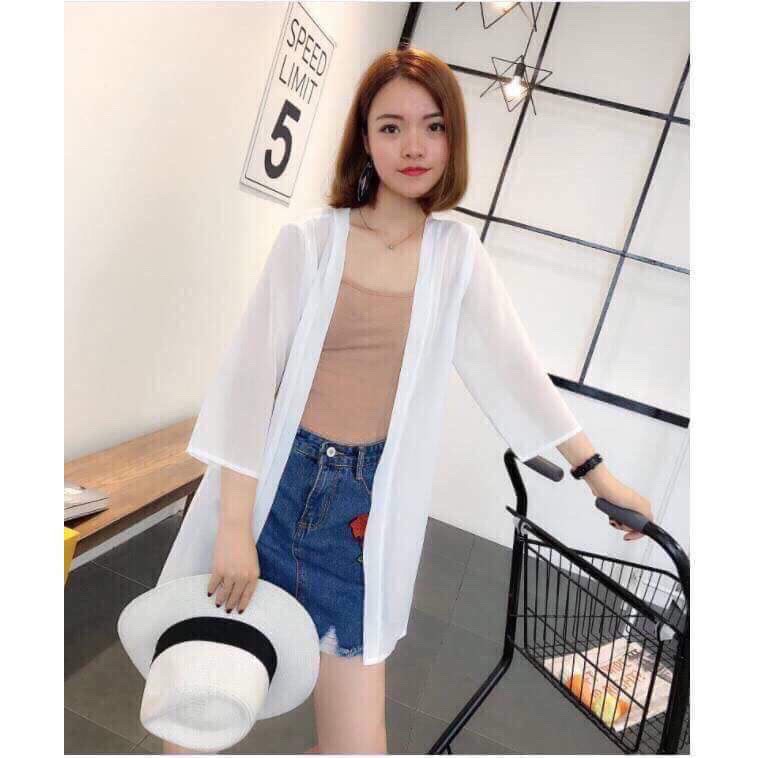 Áo khoác kimono đơn giản vintage xinh xắn