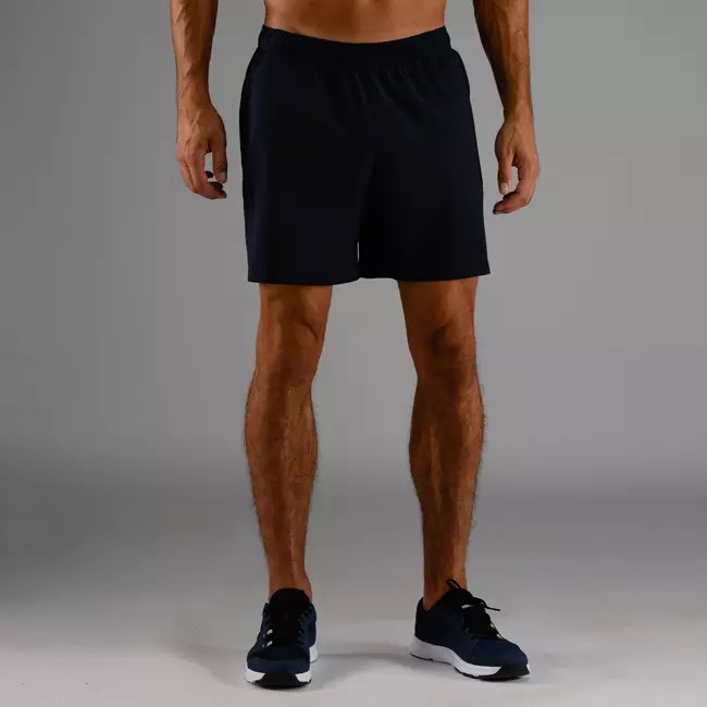 Quần short tập thể dục thể thao fitness FST 100 cho nam có túi - Xanh navy MIRILIK DECA