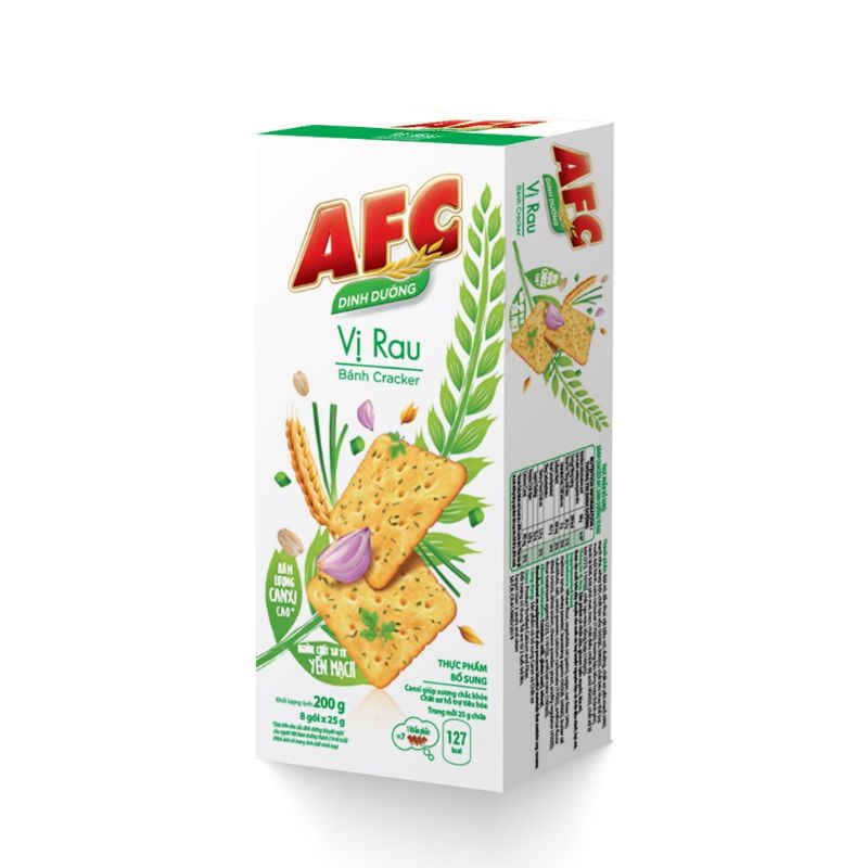 Bánh AFC Vị Rau- Vị Lúa Mì-Vị Bò Bít Tết-Vị Tảo Biển