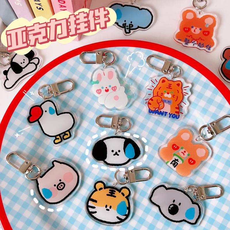 Móc Khóa Hình Gấu Bằng Acrylic Dễ Thương