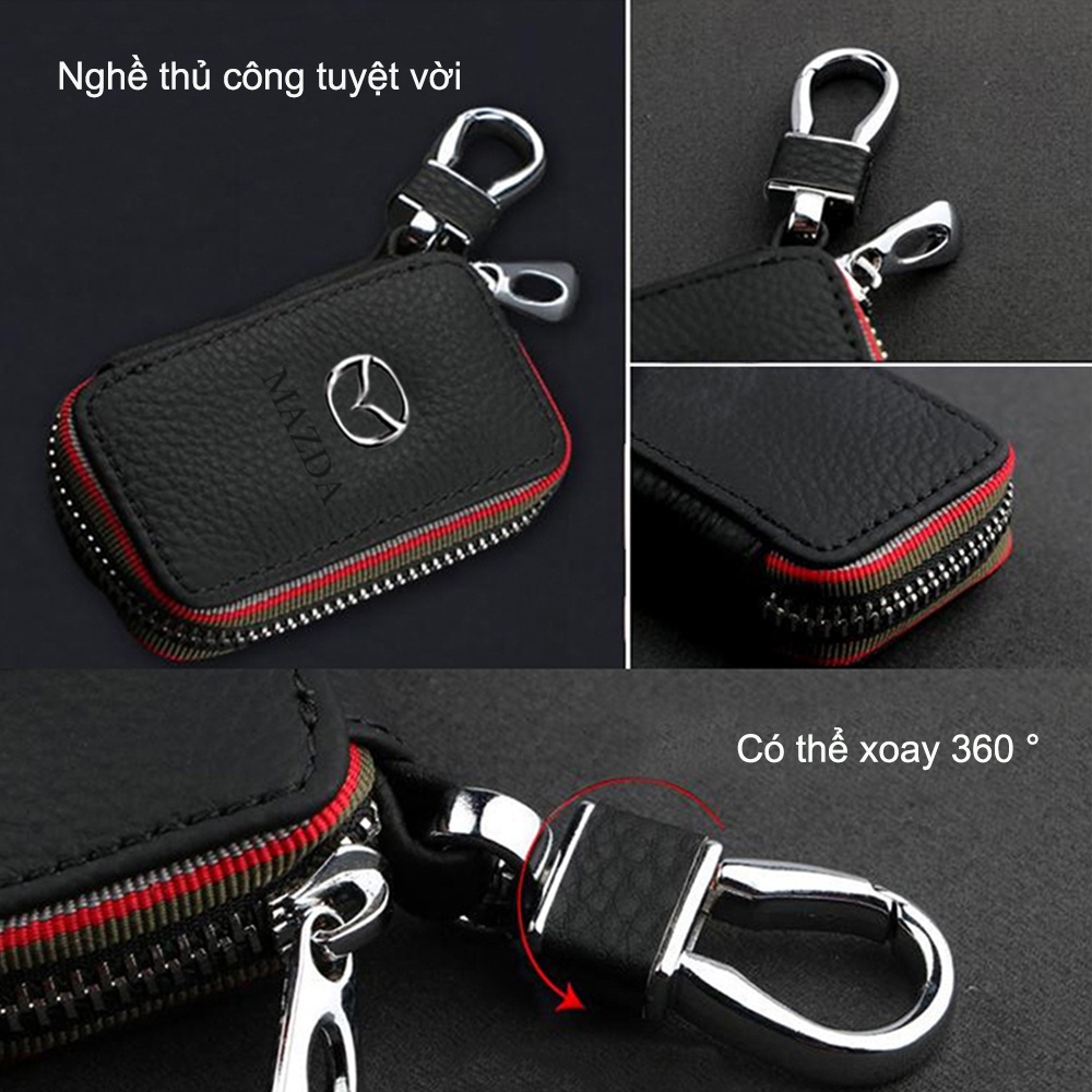 móc chìa khóa xe cao cấp móc khóa da túi zipper