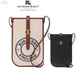Túi Đựng Điện Thoại Mini Bằng Da Canvas Hiệu BURBERRY Thời Trang Sang Trọng Cho 6.5 Inch