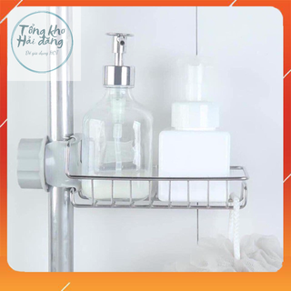 Giá inox gắn vòi nước kệ giỏ đựng để đồ rửa chén, bát kệ gắn bồn,giá để đồ rửa bát