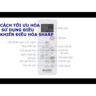 [Zin xịn] Remote điều khiển máy lạnh Sharp các dòng AH-XxxX