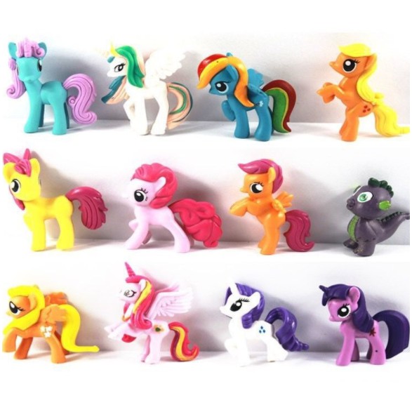 Set 12 ngựa Pony Bé Nhỏ, My Little Pony, Combo ngựa đặc kiện trang trí bánh kem, đồ trang trí