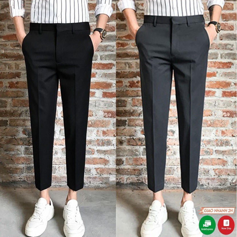 Quần âu nam ống côn ZAMEN vải lụa co giãn,quần tây nam không nhăn không xù 4 màu