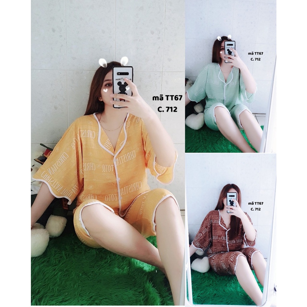 TT67 - BỘ PIJAMA QUẦN LỬNG ÁO CÁNH DƠI DƯỚI 63 KG (KÈM HÌNH THẬT 100% ) | BigBuy360 - bigbuy360.vn