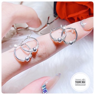 Khuyên tai tròn bạc chuẩn mẹ và bé - Trang sức Thanh Mai