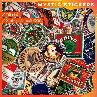 [Tem nhãn VINTAGE#1] 128 Sticker chống nước dán laptop vali xe mũ bảo hiểm nhà cửa ...