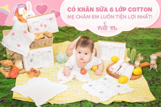 Set hộp 6 Khăn sữa Petit me