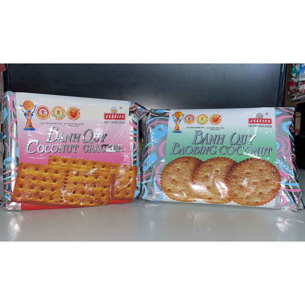 Bánh Quy Coconut Cracker Jessica Bạc Vuông (Gói 178g)