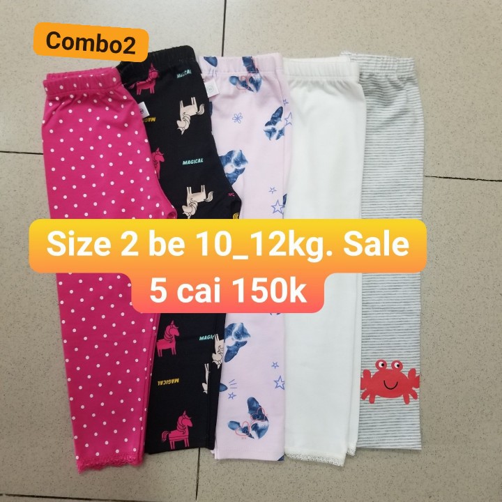 combo 5 quần legging cotton bé 10-12kg