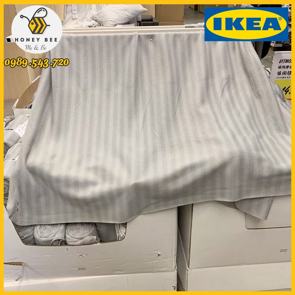 CHĂN NGỦ VĂN PHÒNG, CHĂN IKEA VITMOSSA CHẤT NỈ KẺ LÔNG CỪU