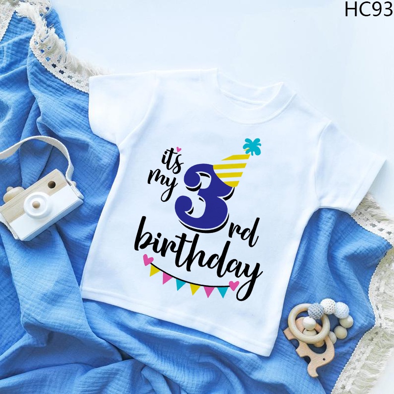 Áo Thun Tay Ngắn In Chữ It 'S my birthday 1-5 Tuổi Thời Trang Mùa Hè Cho Bé Trai