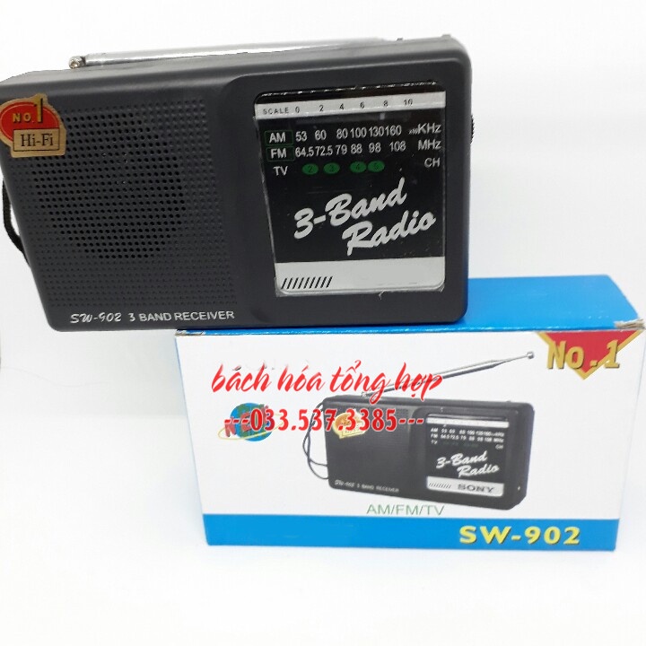 Đài radio mini, đài fm radio 902 thiết kế nhỏ gọn sử dụng 2 pin đại