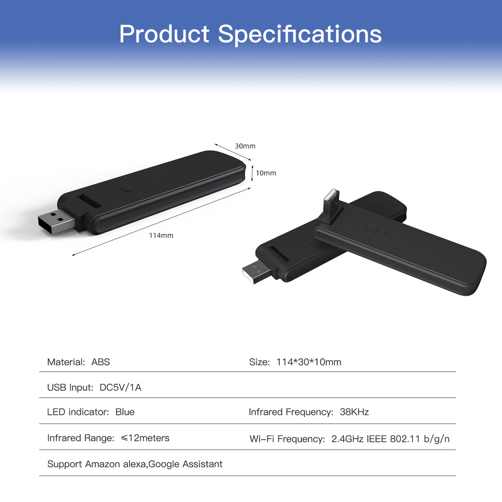 Điều Khiển Từ Xa Hồng Ngoại WiFi Không Dây USB IR Cho IR TV Thông Minh Hỗ Trợ Alexa