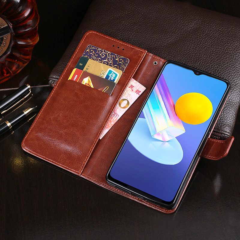 Bao Da Kiểu Ví Gập Có Giá Đỡ Nam Châm Cho Vivo Y72 5g