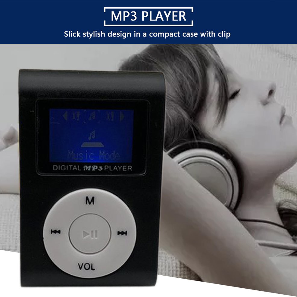 Máy Nghe Nhạc Mp3 Mini Màn Hình Lcd Kích Thước Nhỏ Gọn