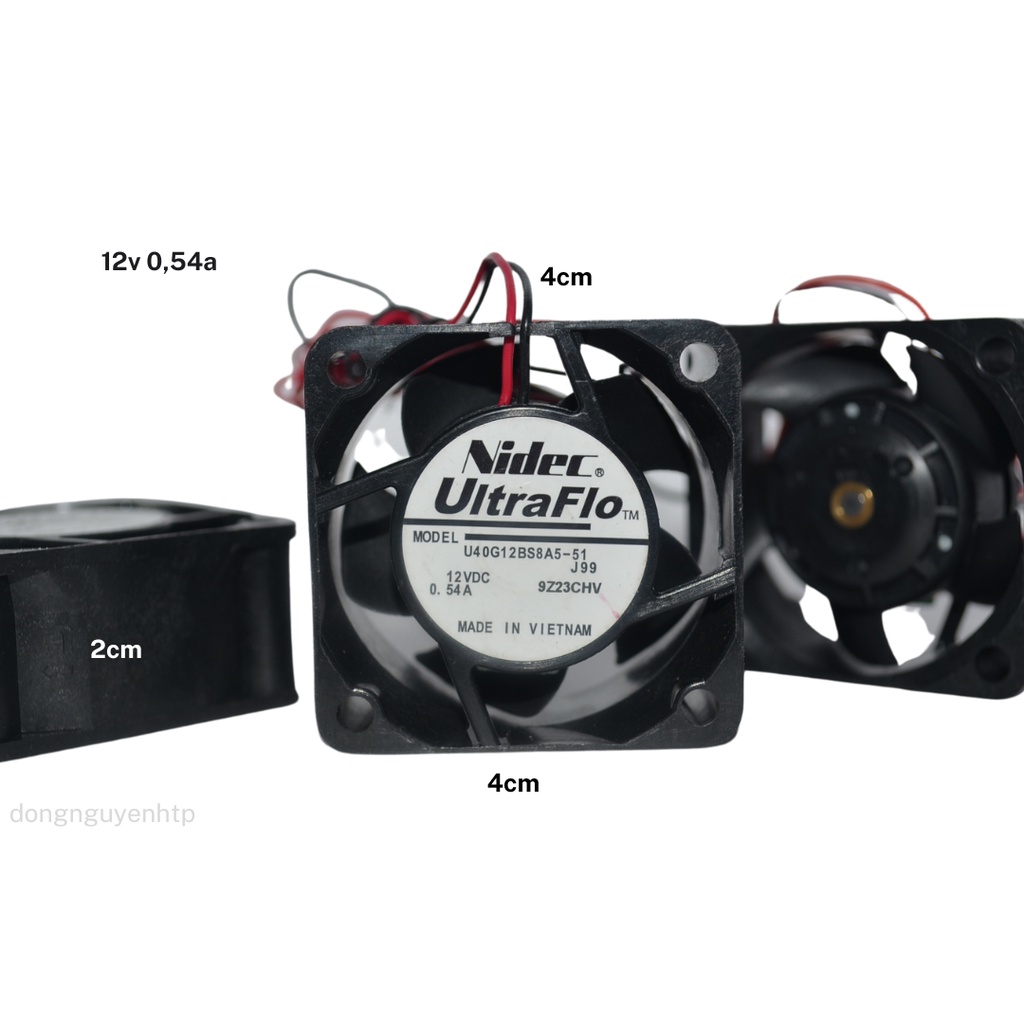 Quạt Tản Nhiệt Phản Lực 12v 0,54a 4x4x2 Nidec Chính Hãng