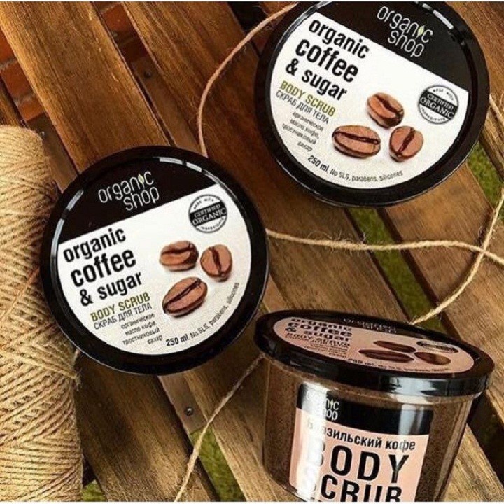 [Hàng chính hãng]Tẩy da chết toàn thân cà phê Organic Shop/ Organic Shop coffee sugar body scrub 250ml