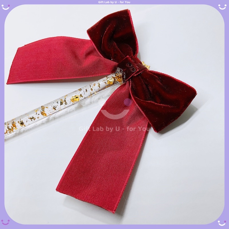 Bút unboxing tiểu thư sang chảnh dọc giấy cắt washi/sticker resin kim tuyến vàng charm nơ nhung | handmade | U