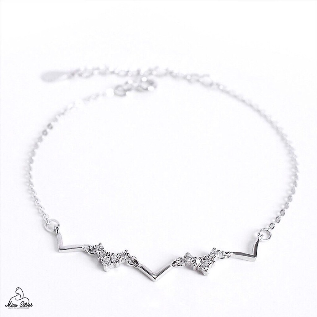 Vòng tay bạc Miuu Silver, lắc tay nữ Zigzac Bracelet