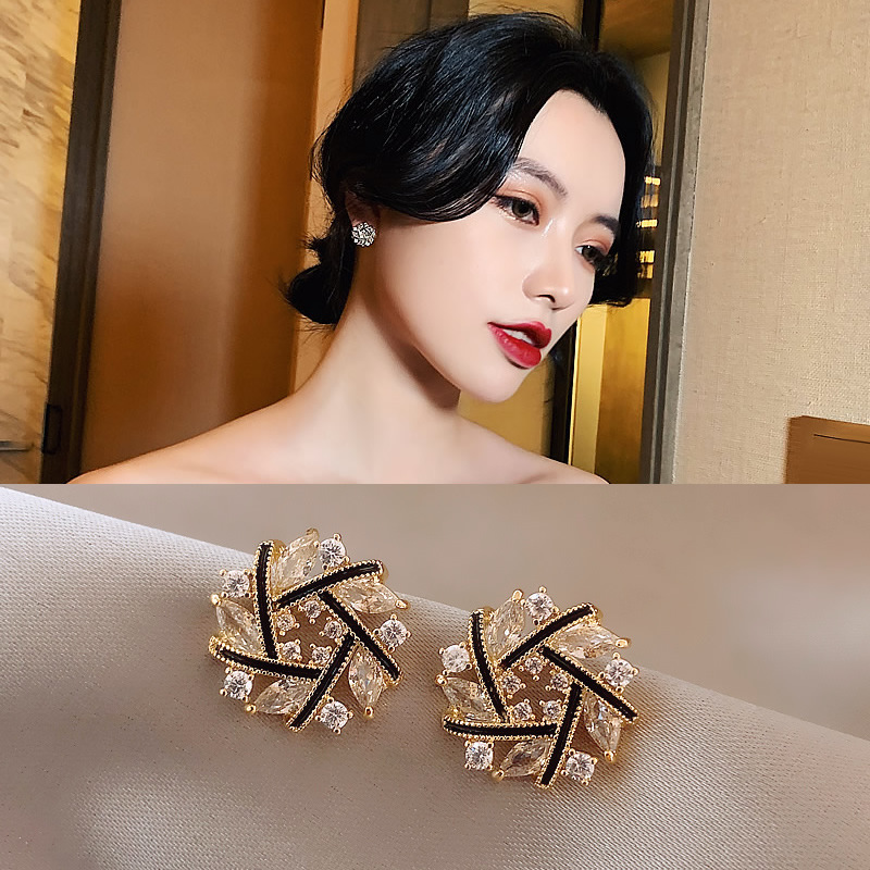 Bông tai bạc s925 thiết kế đan chéo thời trang Hàn Quốc