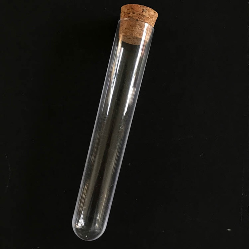 Bộ 50 Ống Nghiệm Nhựa 20x150mm 30ml Kèm Nút Bần Trong Suốt