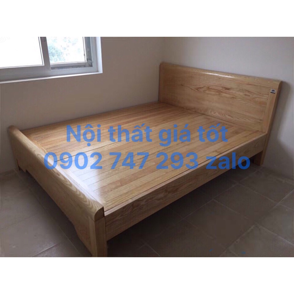 giường gỗ sồi tự nhiên đủ size 1,2->1m8x2m hàng mới 100% miễn ship-ráp kv HCM