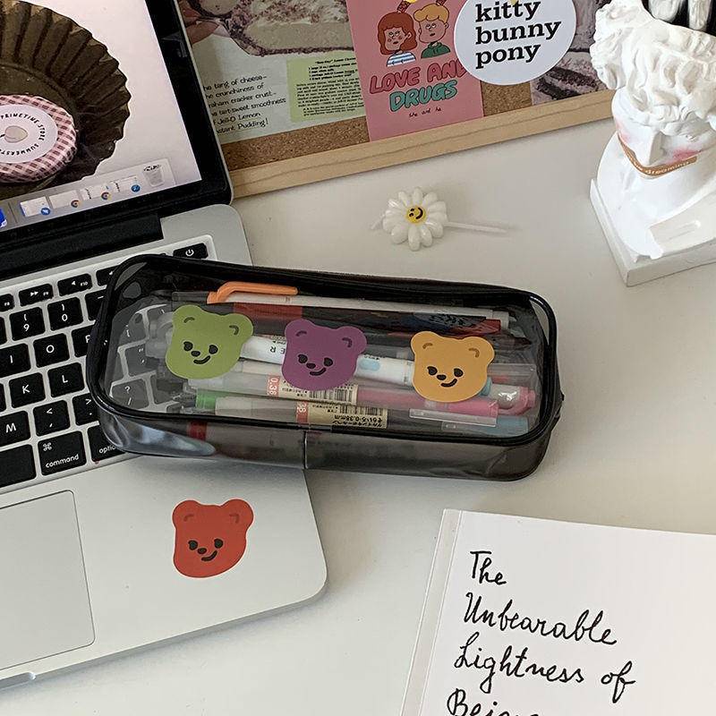 ⭐ iLado ⭐  Túi đựng bút trong suốt cute túi nilong/PVC cute stickers chủ đề nhân vật túi zip nhỏ hộp vải đựng đồ Hộp đựng hộp bút hologram bút cute bọc zip tiểu an văn phòng phẩm Đa Dụng túi đựng đồ dùng cá nhân hình