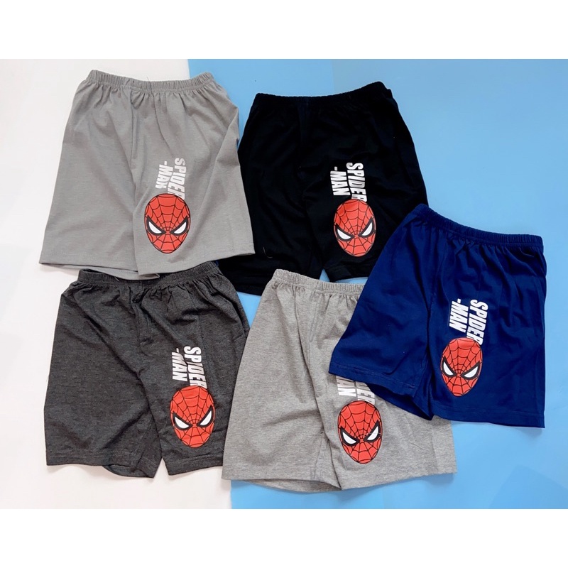 Quần đùi thun cotton spiderman người nhện Hè 2022