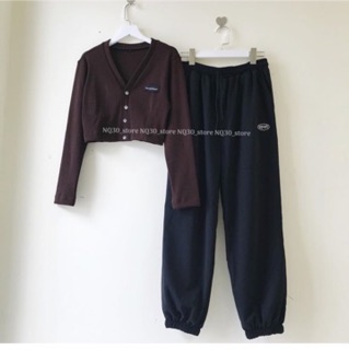 ♥️Set Bộ Quần Jogger + CropTop Logo