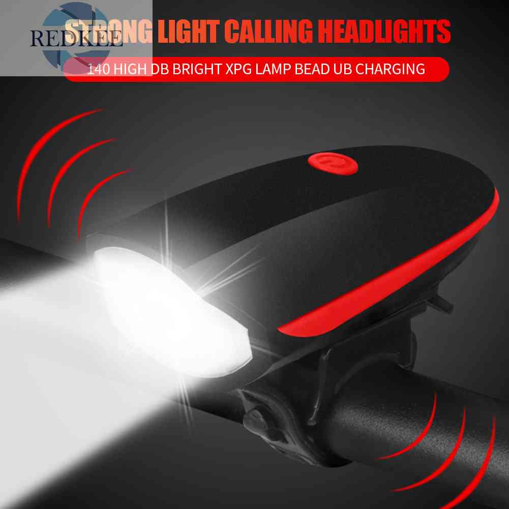 Đèn Pha LED 3W 240LM XPG Chống Thấm Nước Có Thể Sạc Lại Kèm Còi Cho Xe Đạp