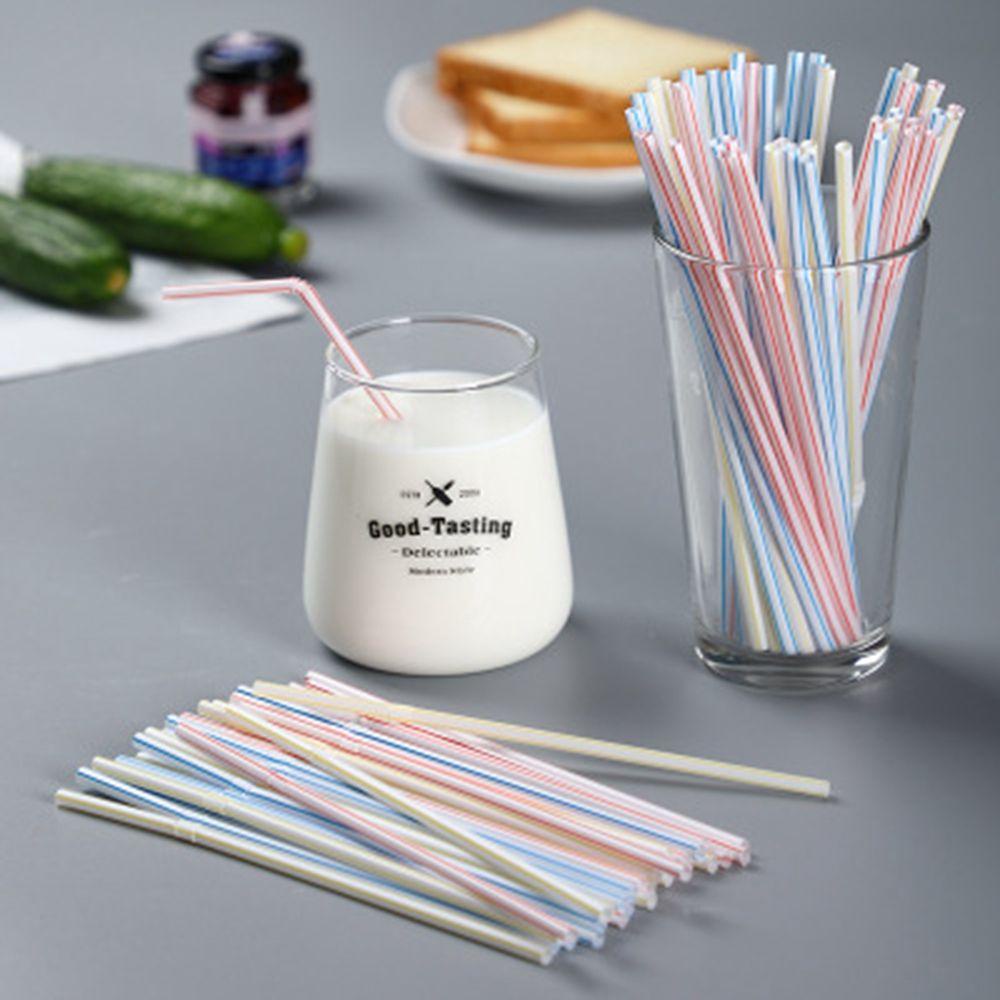 NICKOLAS Ống Hút Dùng Một Lần 21 * 0.6cm Họa Tiết Kẻ Sọc Có Thể Uốn Cong Tiện Dụng Cho Gia Đình