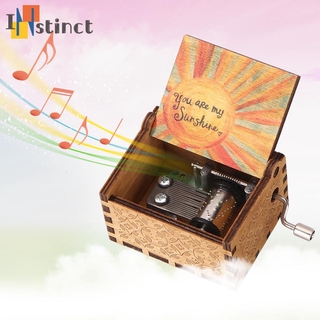 Hộp Nhạc Gỗ Khắc Chữ You Are My Sunshine