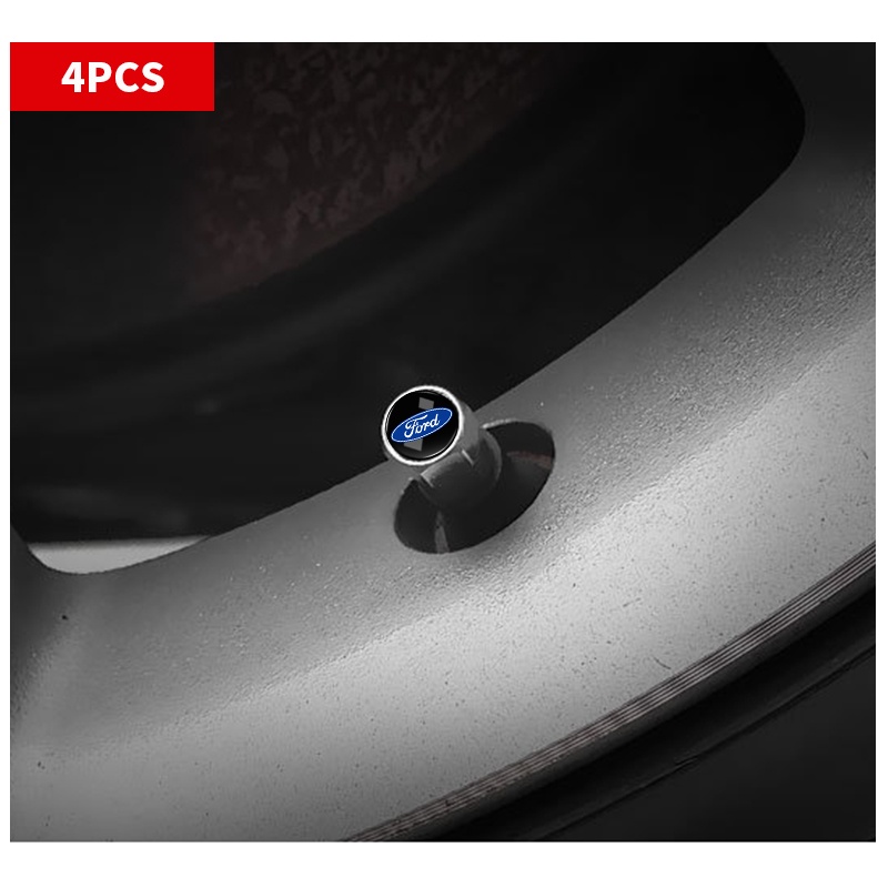 Bộ 4 Nắp Van Bánh Xe Hơi Bằng Nhôm Hình Lục Giác Cho Ford Kuga Fiesta Focus Mondeo Mk1 Mk2 Mk3 St