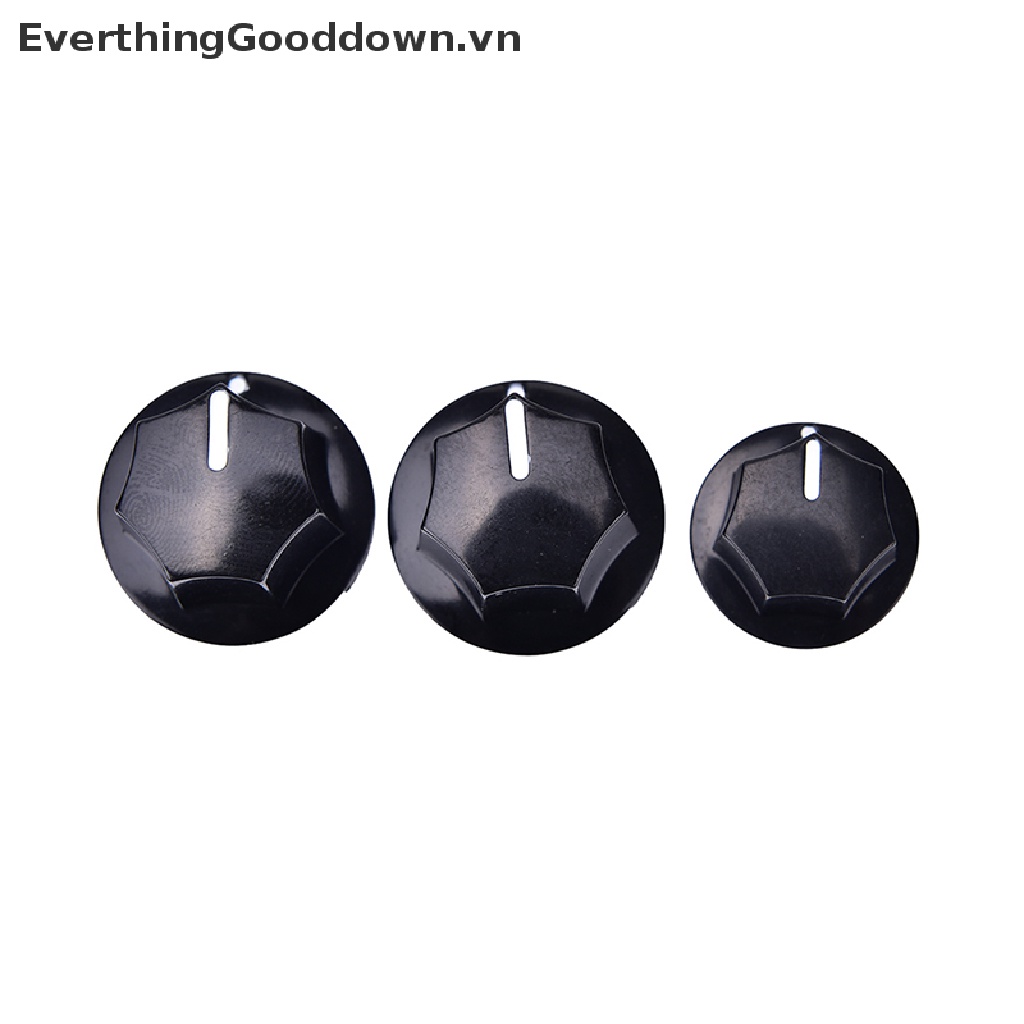 Everthinggooddown Set 3 Nút Điều Chỉnh Âm Lượng amp Bằng Nhựa Màu Đen Phong Cách jazz bass guitar