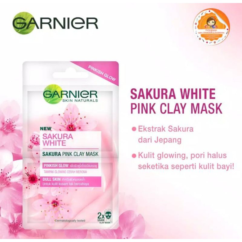 (hàng Mới Về) Mặt Nạ Đất Sét Garnier Sakura Trắng 2x6ml