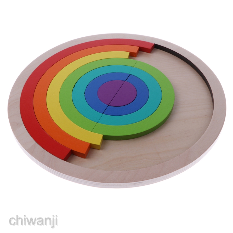 Đồ chơi xếp hình cầu vồng bằng gỗ