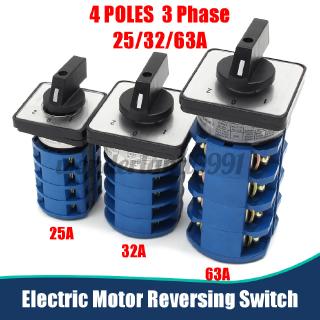Công Tắc Đảo Chiều 4 Cực Hoặc 3 Pha 25 / 32or63amp Cho Máy Tiện