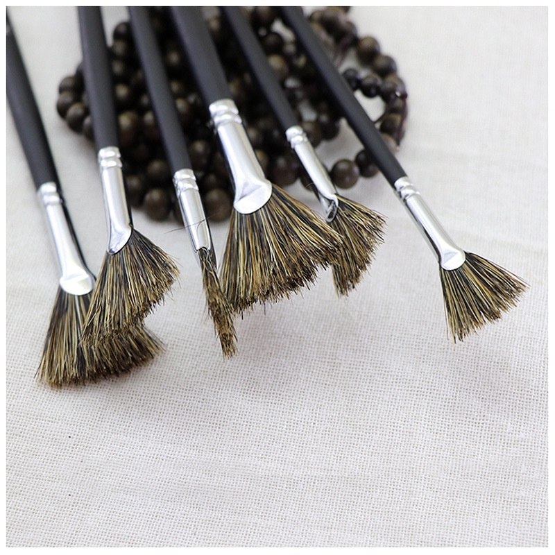 Cọ quạt - Cọ Fan Lông Lợn Matisse Thân Đen - Cọ Vẽ Lông Thú Cán Dài - Fan Brush