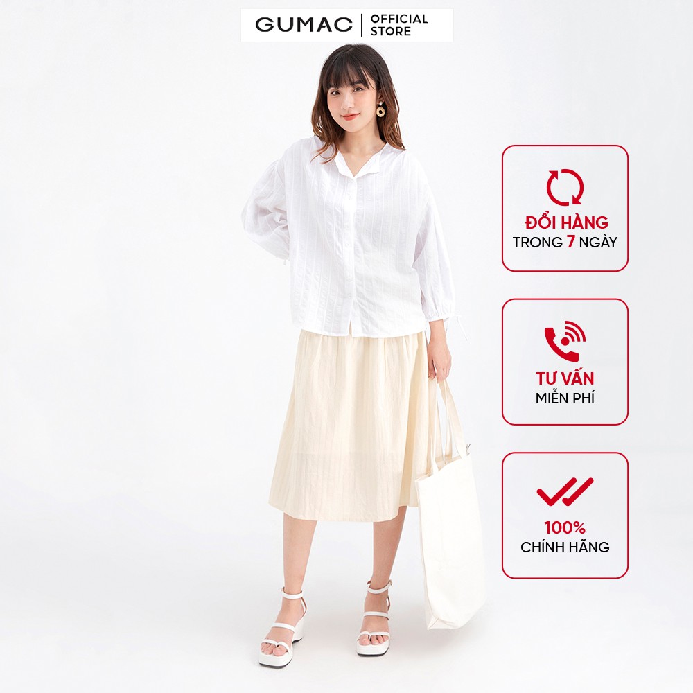 [Mã WABRGTET giảm 10% đơn 250k] Áo sơ mi cổ trụ GUMAC AB654
